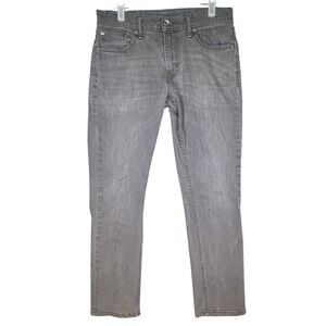 Levis 511 Jeans Mens 30x30 Gray Slim Fit Stretch Whiskering Denim Pants